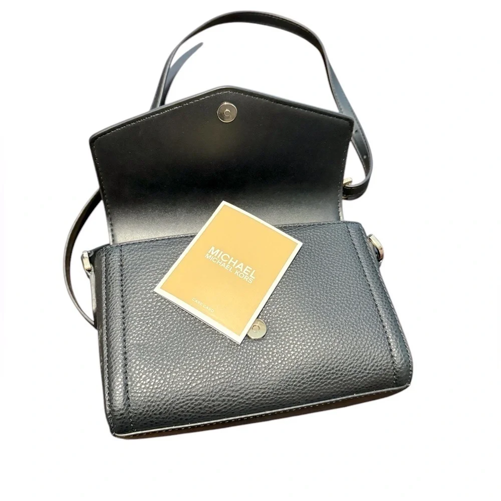 Michael Kors Freya Crossbody Purse Bag Black Pebbled Leather Great Condition